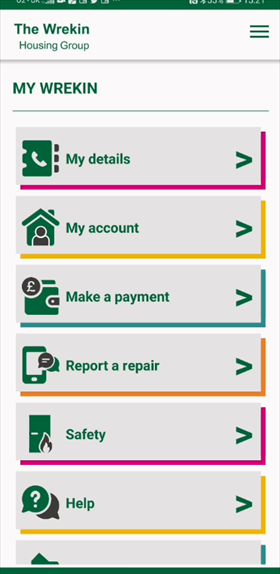 My Wrekin App home screen
